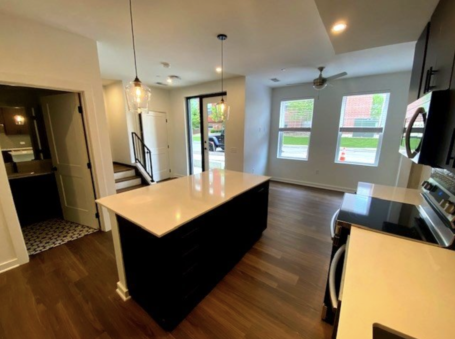 Inside of the first floor of one of Rambler Columbus’ two story townhomes. 